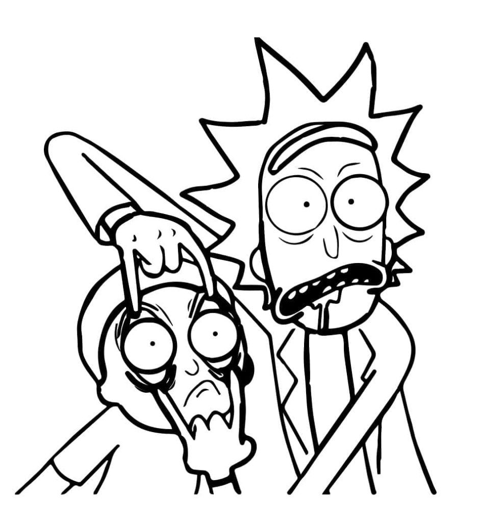 Çocuklar İçin Rick ve Morty Boyama Sayfaları 