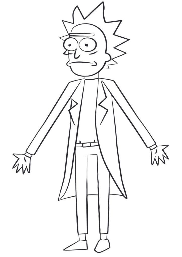Çocuklar İçin Rick ve Morty Boyama Sayfaları 