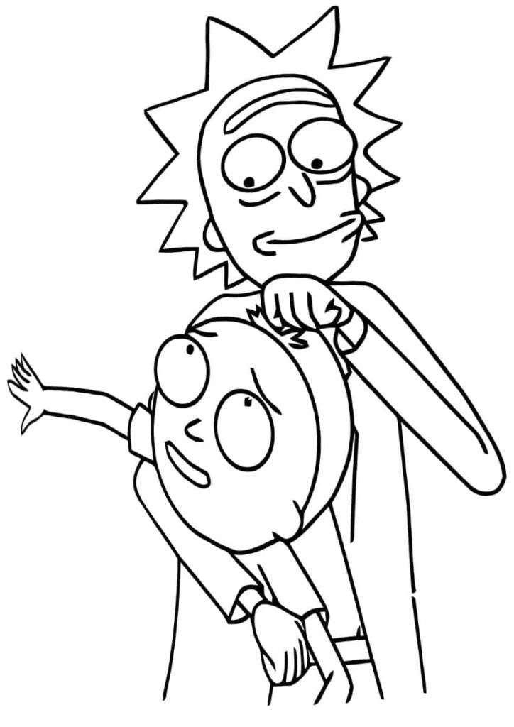 Çocuklar İçin Rick ve Morty Boyama Sayfaları 