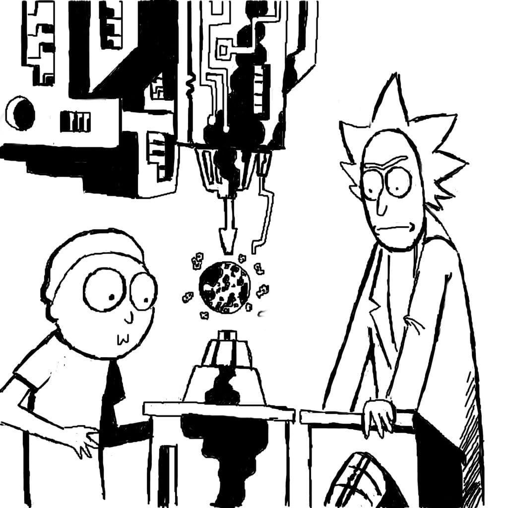 Çocuklar İçin Rick ve Morty Boyama Sayfaları 