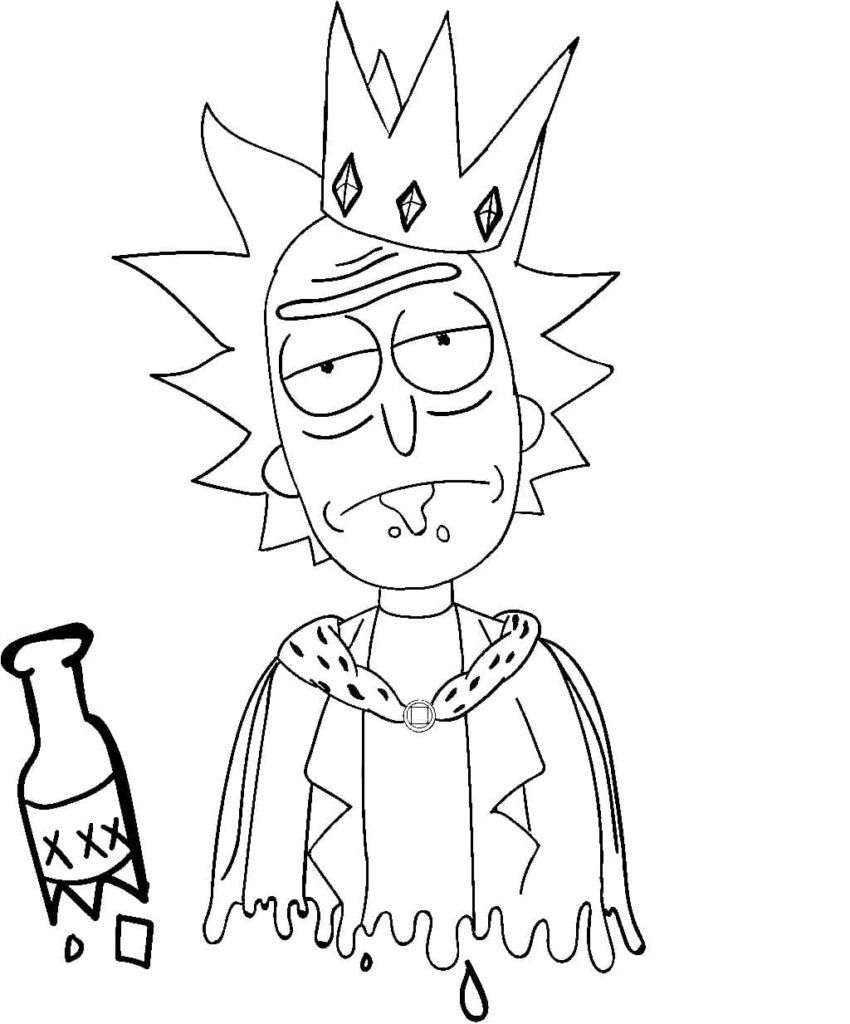 Çocuklar İçin Rick ve Morty Boyama Sayfaları 