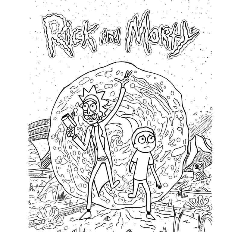 Çocuklar İçin Rick ve Morty Boyama Sayfaları 