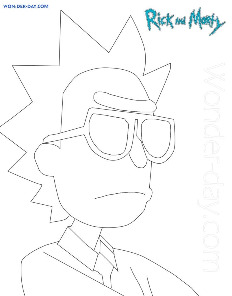 Çocuklar İçin Rick ve Morty Boyama Sayfaları 