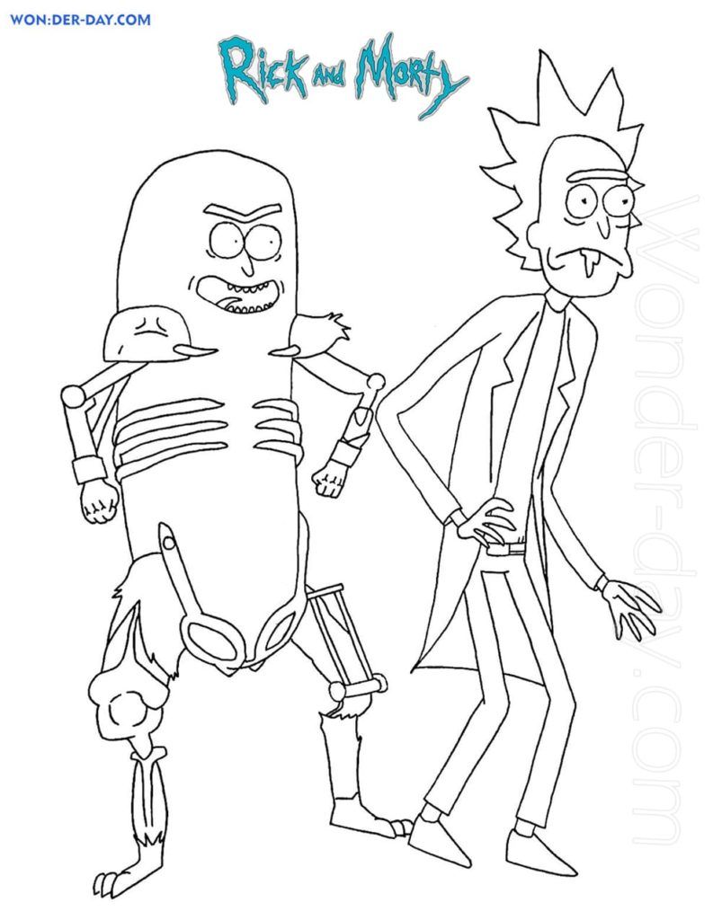 Çocuklar İçin Rick ve Morty Boyama Sayfaları 
