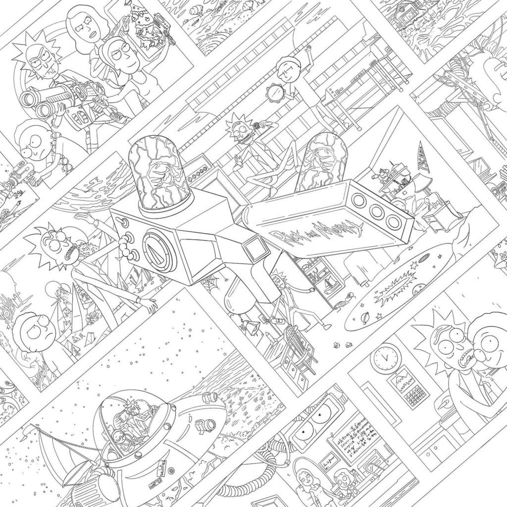 Çocuklar İçin Rick ve Morty Boyama Sayfaları 