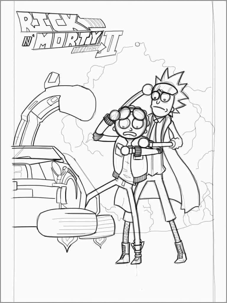 Çocuklar İçin Rick ve Morty Boyama Sayfaları 
