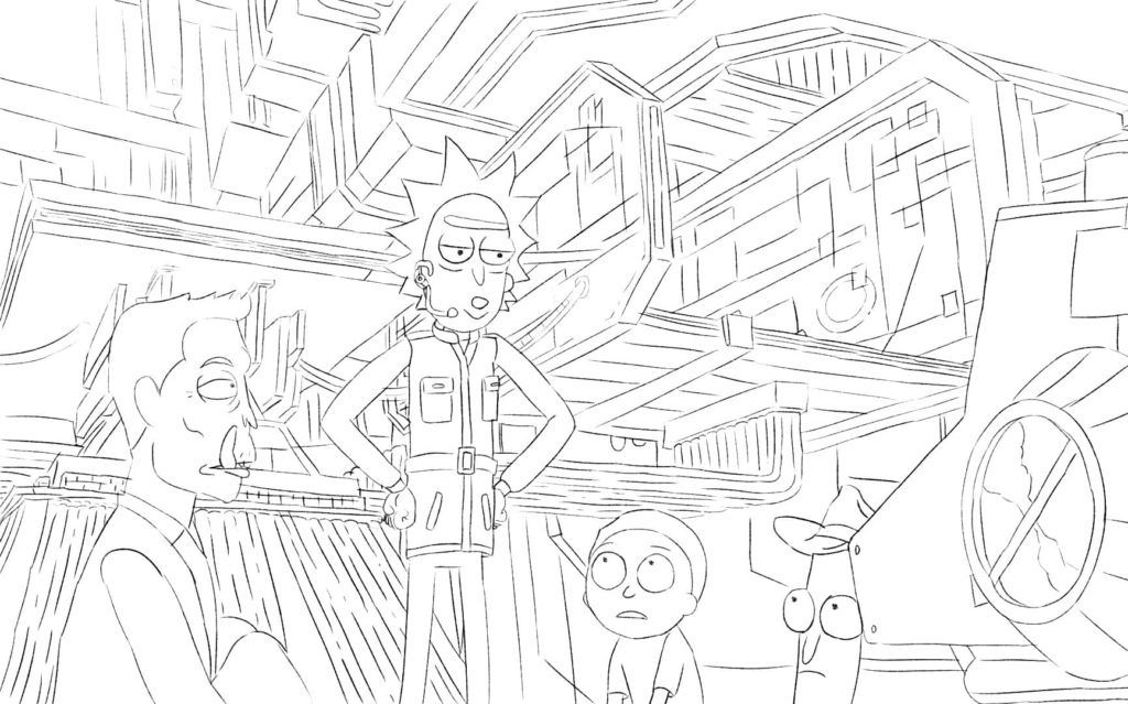 Çocuklar İçin Rick ve Morty Boyama Sayfaları 