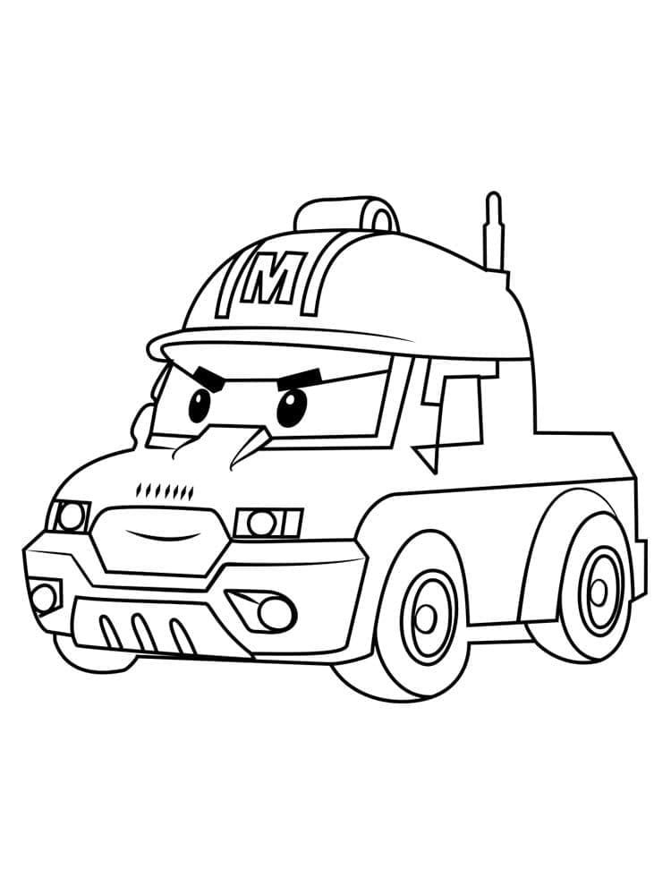 Çocuklar İçin Robocar Boyama Sayfaları 