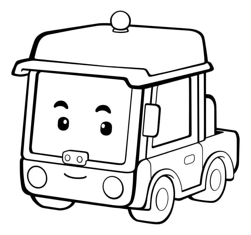 Çocuklar İçin Robocar Boyama Sayfaları 