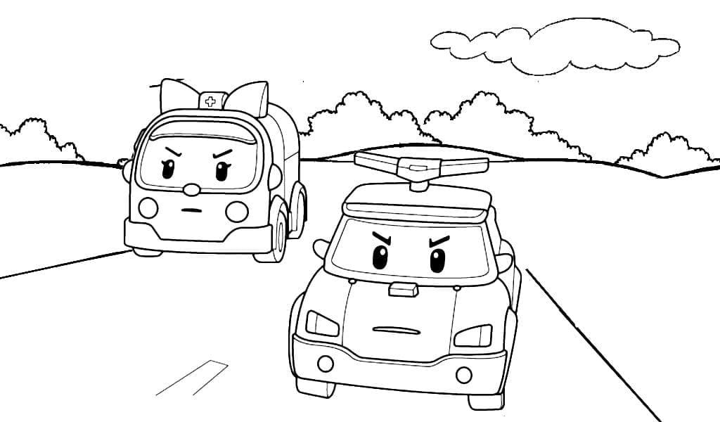 Çocuklar İçin Robocar Boyama Sayfaları 
