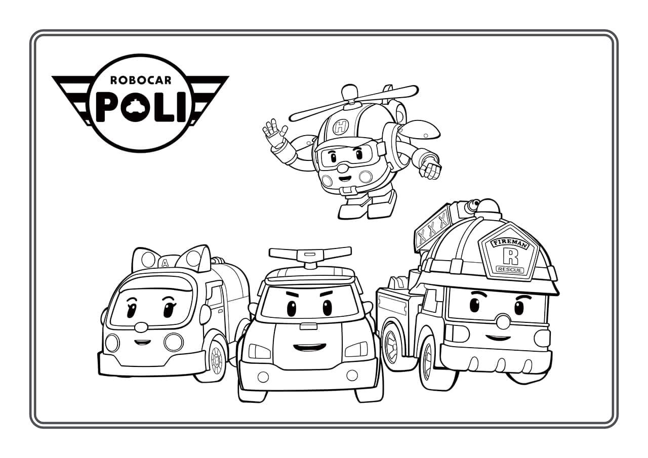 Çocuklar İçin Robocar Boyama Sayfaları 