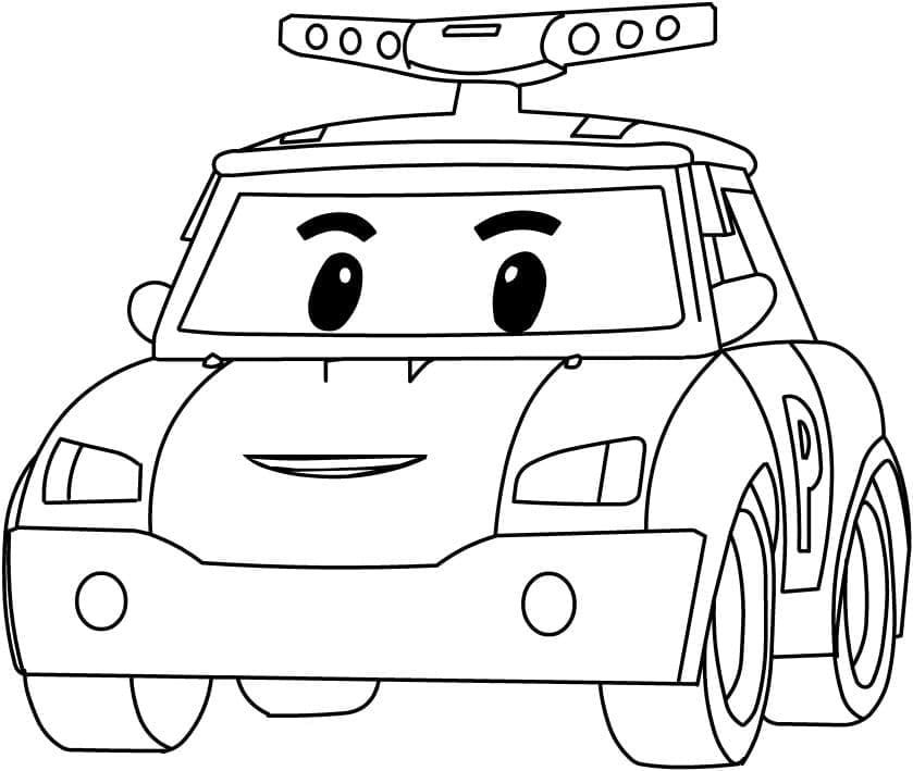 Çocuklar İçin Robocar Boyama Sayfaları 