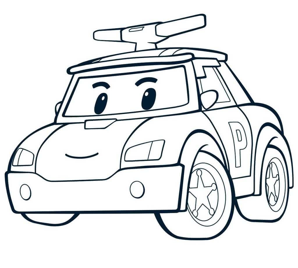 Çocuklar İçin Robocar Boyama Sayfaları 