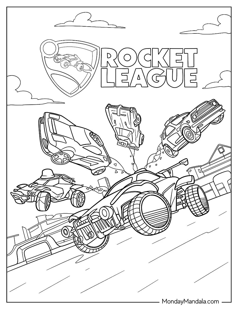 Çocuklar İçin Rocket League Boyama Sayfaları 
