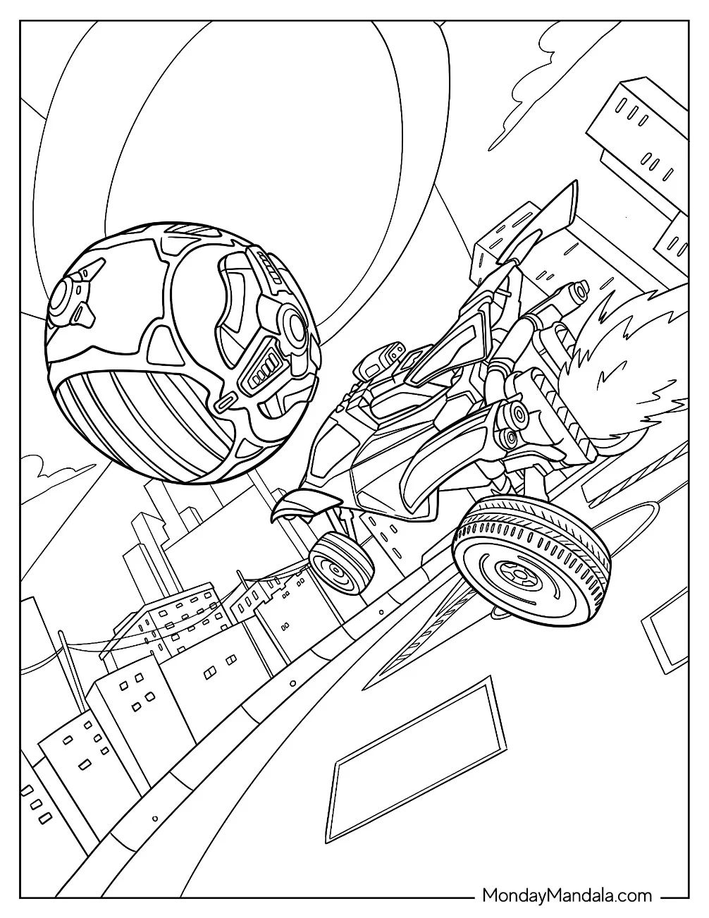 Çocuklar İçin Rocket League Boyama Sayfaları 