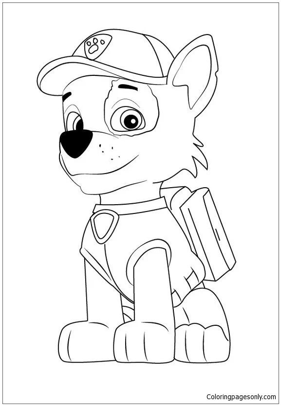 Çocuklar İçin Rocky Paw Patrol Boyama Sayfaları 