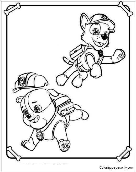 Çocuklar İçin Rocky Paw Patrol Boyama Sayfaları 