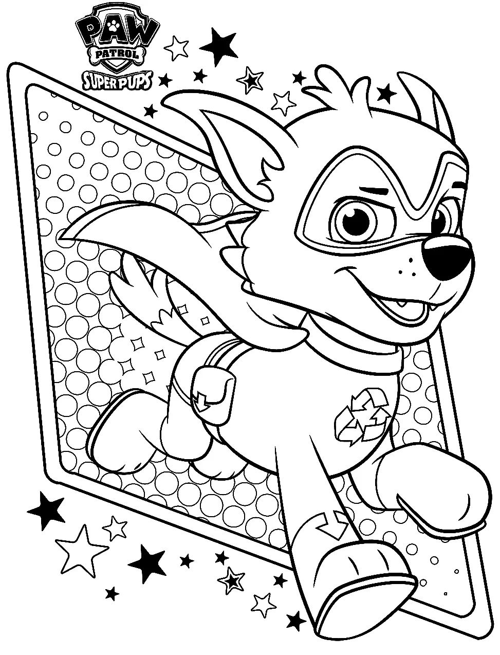 Çocuklar İçin Rocky Paw Patrol Boyama Sayfaları 