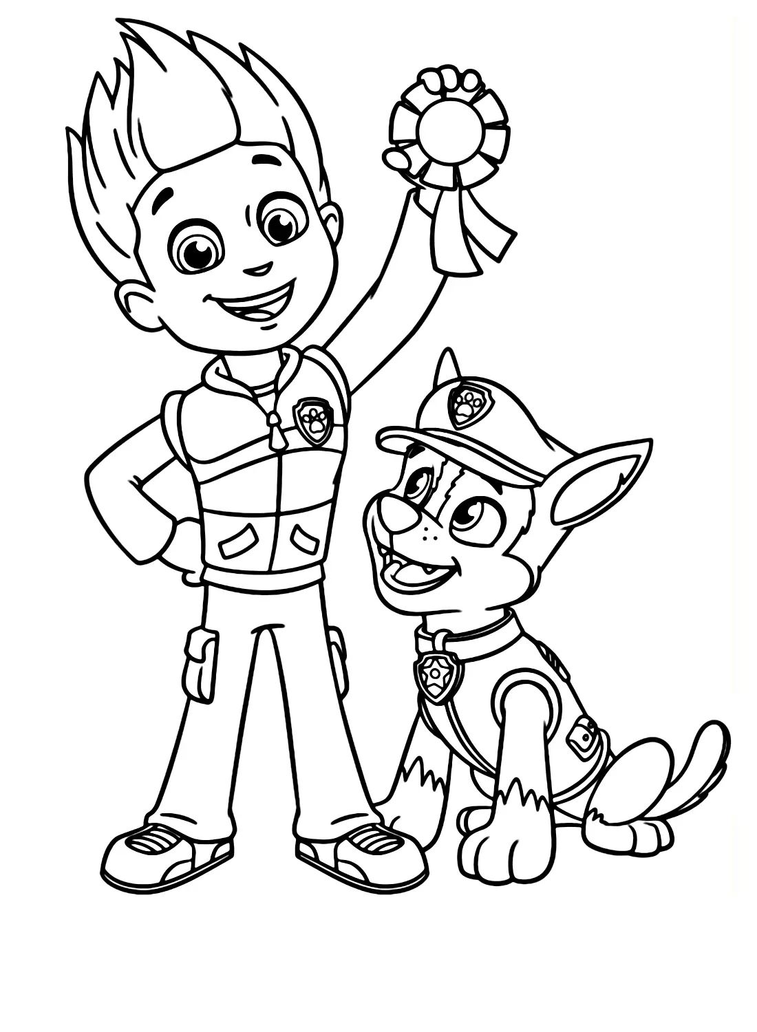 Çocuklar İçin Ryder- Paw Patrol Boyama Sayfaları 