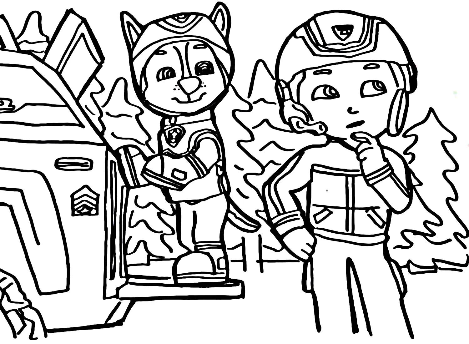 Çocuklar İçin Ryder- Paw Patrol Boyama Sayfaları 