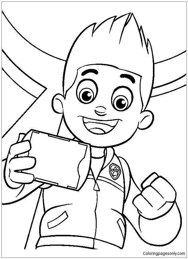 Çocuklar İçin Ryder- Paw Patrol Boyama Sayfaları 