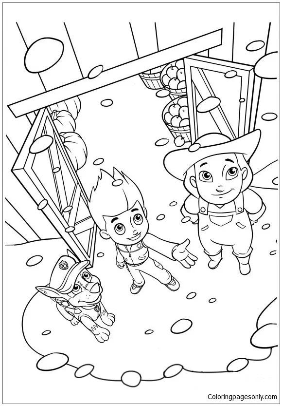 Çocuklar İçin Ryder- Paw Patrol Boyama Sayfaları 