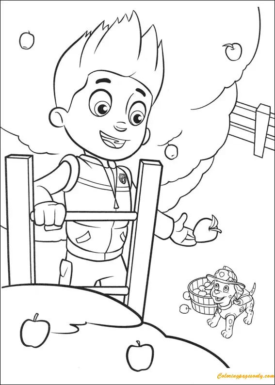 Çocuklar İçin Ryder- Paw Patrol Boyama Sayfaları 