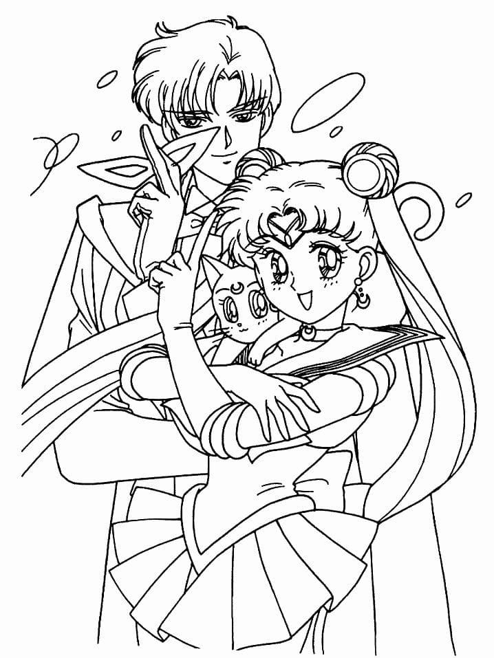 Çocuklar İçin Sailor Moon Boyama Sayfaları 