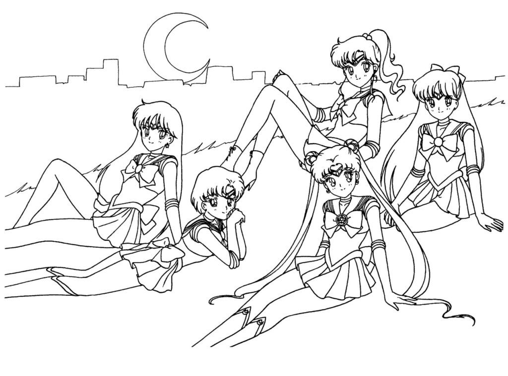 Çocuklar İçin Sailor Moon Boyama Sayfaları 