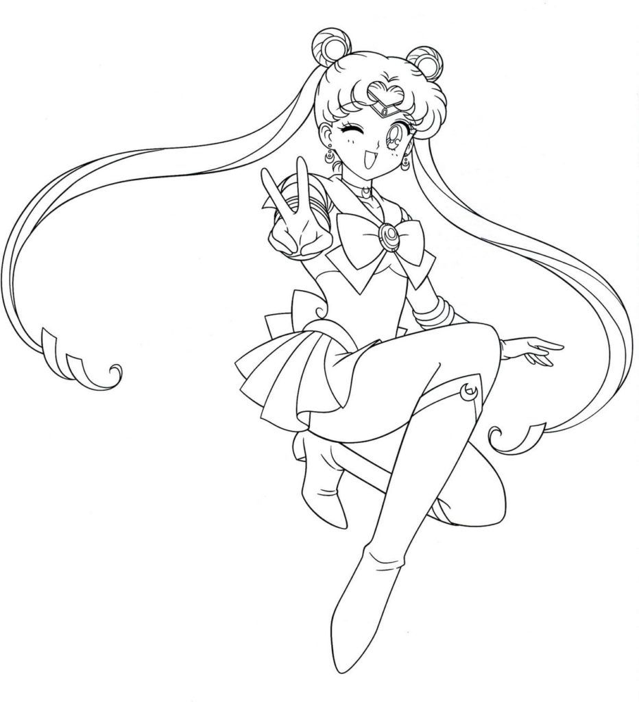 Çocuklar İçin Sailor Moon Boyama Sayfaları 