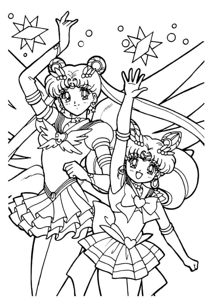 Çocuklar İçin Sailor Moon Boyama Sayfaları 
