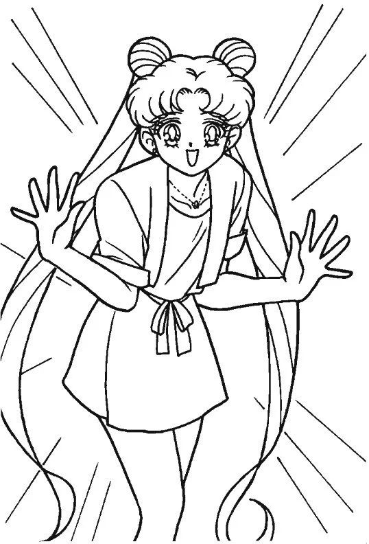 Çocuklar İçin Sailor Moon Boyama Sayfaları 
