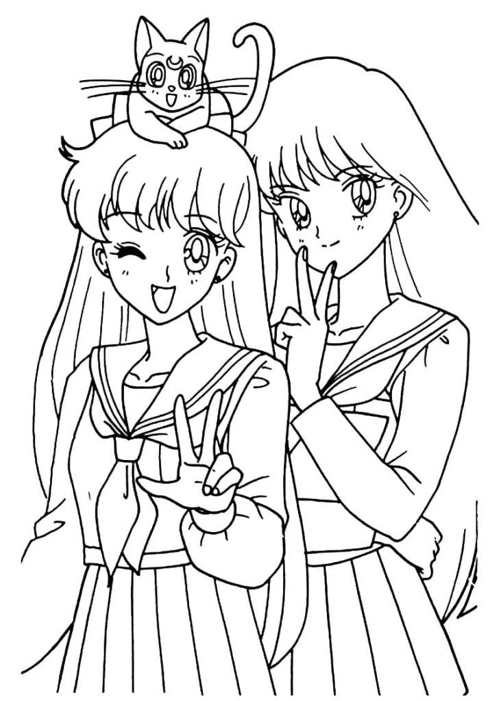 Çocuklar İçin Sailor Moon Boyama Sayfaları 