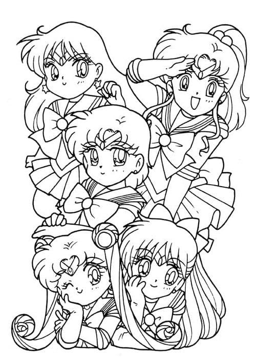 Çocuklar İçin Sailor Moon Boyama Sayfaları 