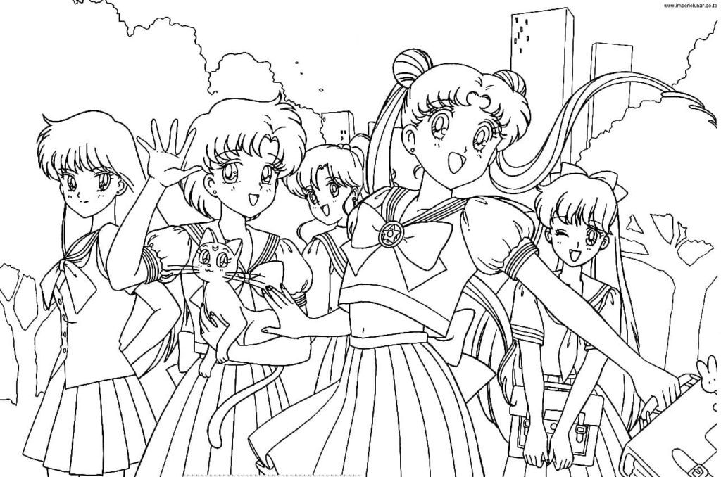 Çocuklar İçin Sailor Moon Boyama Sayfaları 