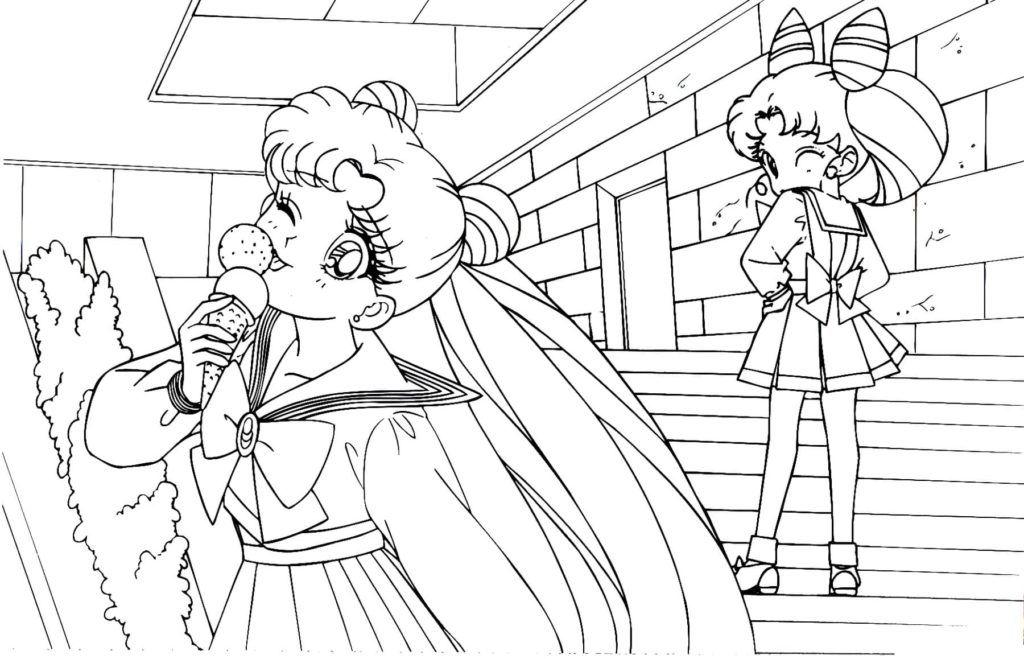 Çocuklar İçin Sailor Moon Boyama Sayfaları 