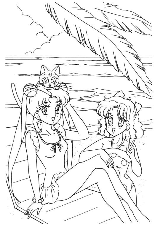 Çocuklar İçin Sailor Moon Boyama Sayfaları 