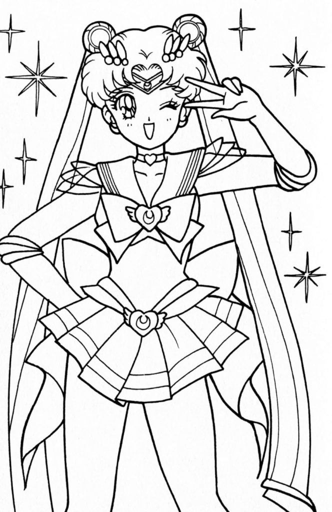 Çocuklar İçin Sailor Moon Boyama Sayfaları 