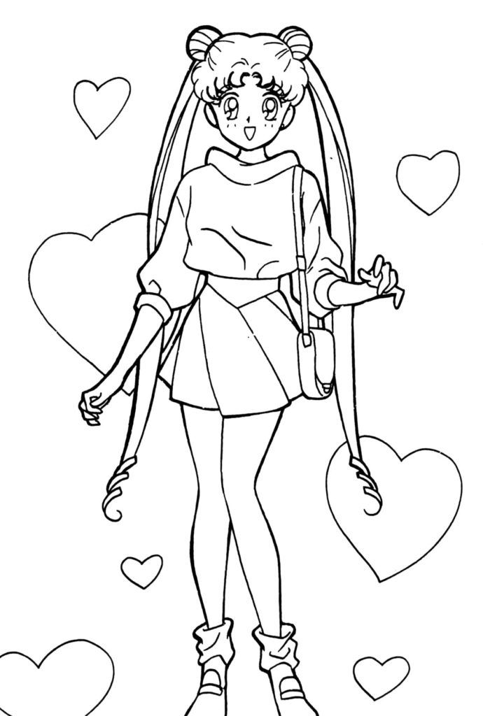 Çocuklar İçin Sailor Moon Boyama Sayfaları 