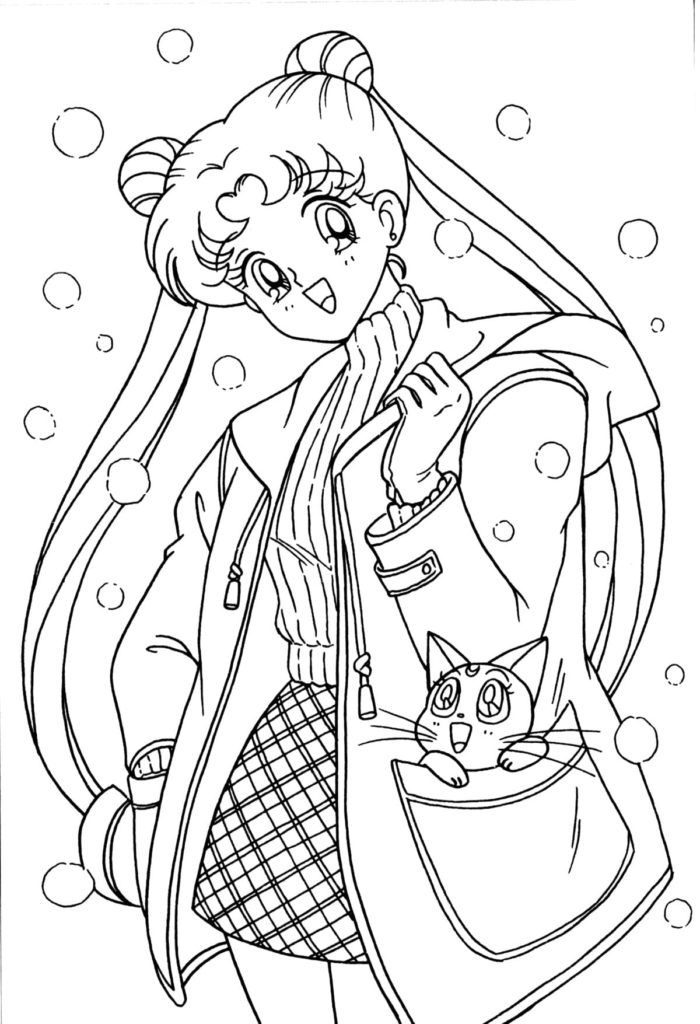 Çocuklar İçin Sailor Moon Boyama Sayfaları 