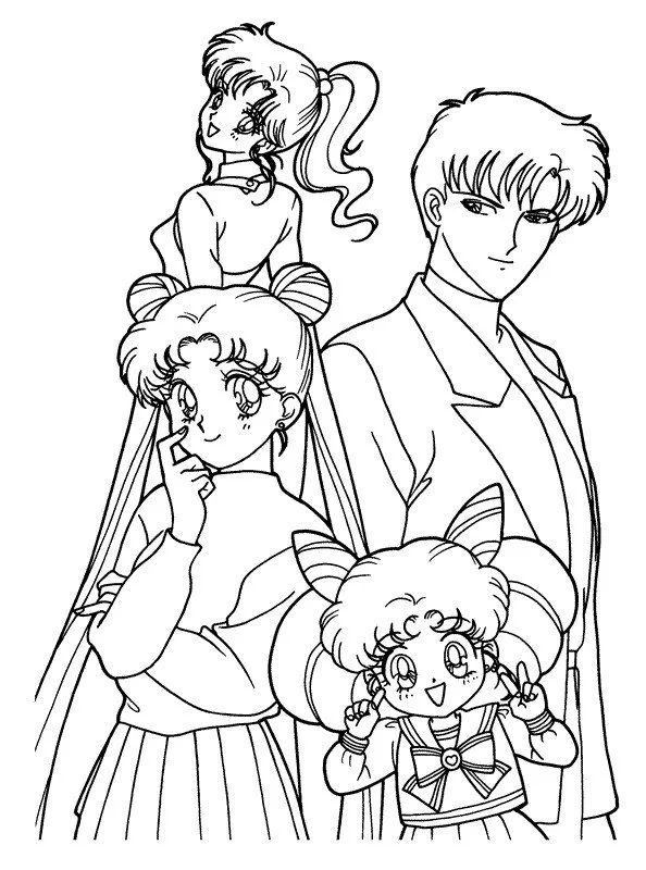 Çocuklar İçin Sailor Moon Boyama Sayfaları 