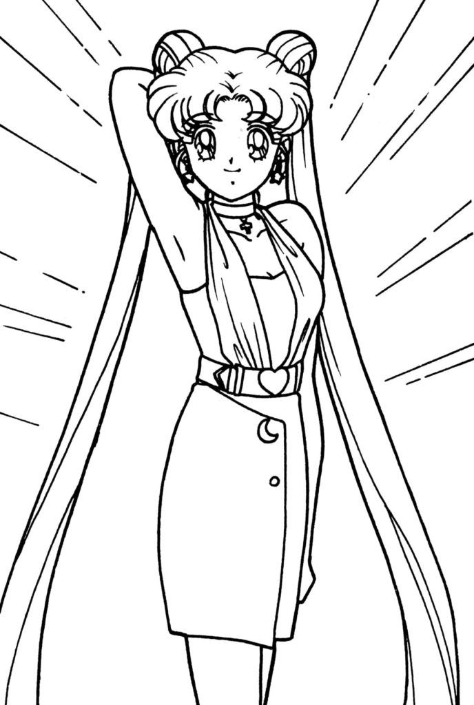 Çocuklar İçin Sailor Moon Boyama Sayfaları 