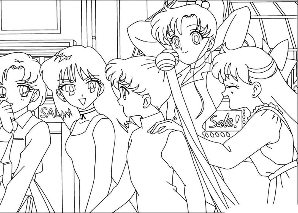 Çocuklar İçin Sailor Moon Boyama Sayfaları 