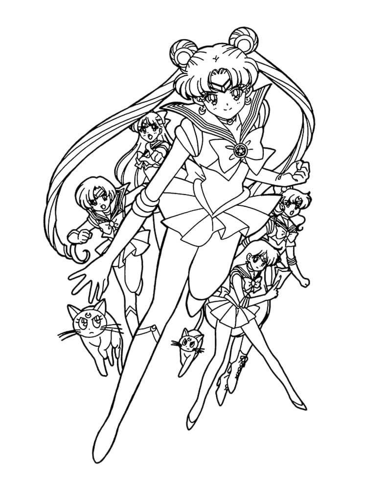 Çocuklar İçin Sailor Moon Boyama Sayfaları 