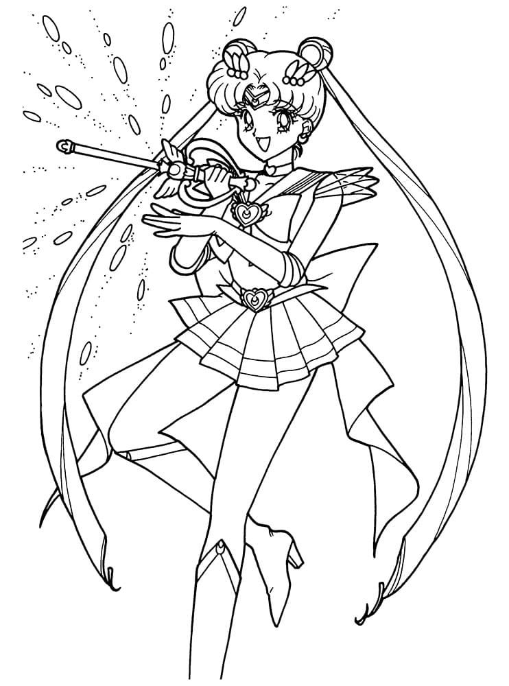 Çocuklar İçin Sailor Moon Boyama Sayfaları 