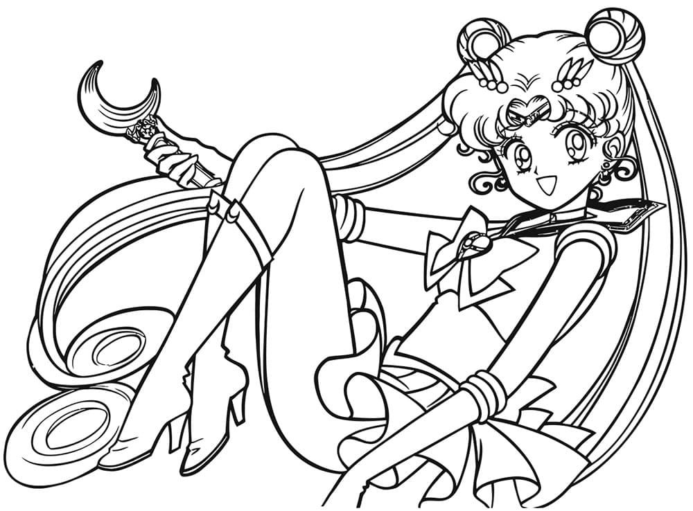 Çocuklar İçin Sailor Moon Boyama Sayfaları 