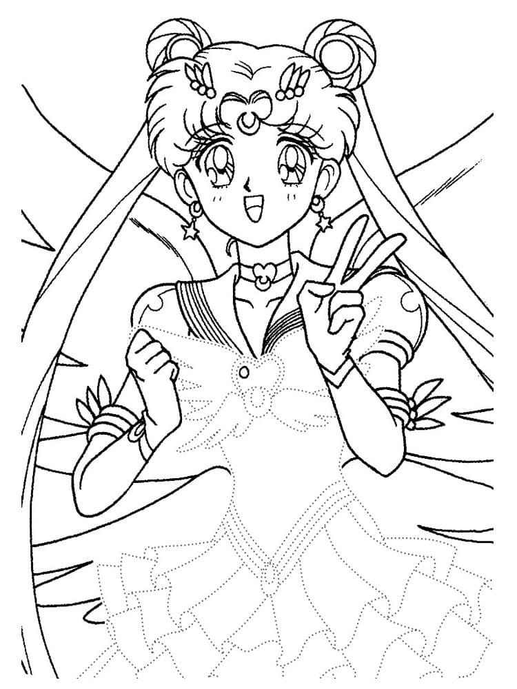 Çocuklar İçin Sailor Moon Boyama Sayfaları 