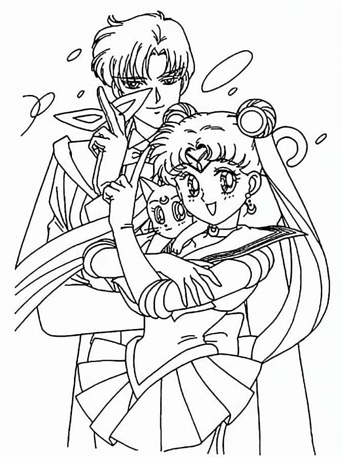 Çocuklar İçin Sailor Moon Boyama Sayfaları 