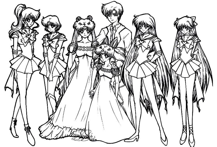 Çocuklar İçin Sailor Moon Boyama Sayfaları 