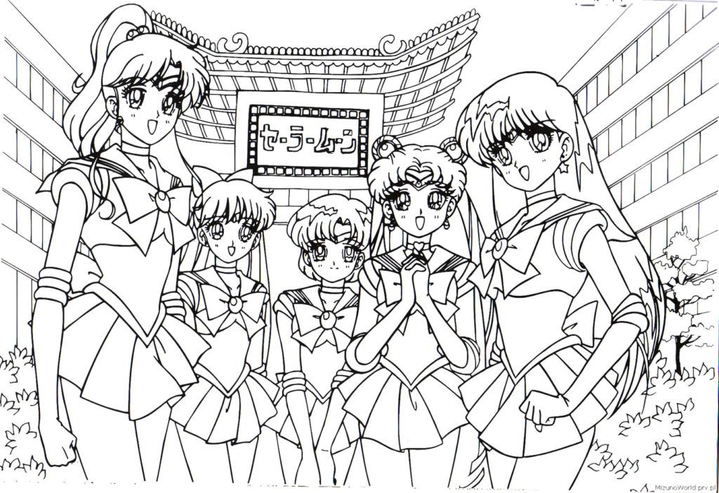 Çocuklar İçin Sailor Moon Boyama Sayfaları 